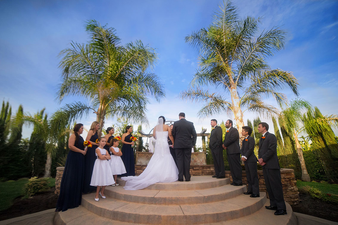 Bride and groom photographed together on their wedding day in Fresno, California
